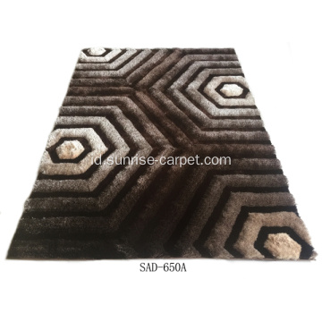 Polyester Silk Shaggy Dengan Desain Karpet